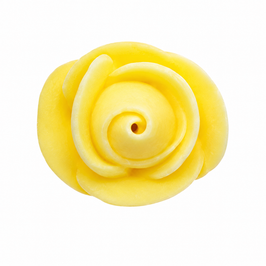 Yellow Mini Roses Icing Toppers 12 Count