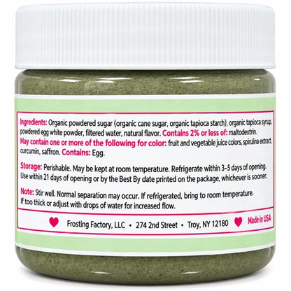 All Natural Green Cookie Icing by Frosting Factory 2 oz