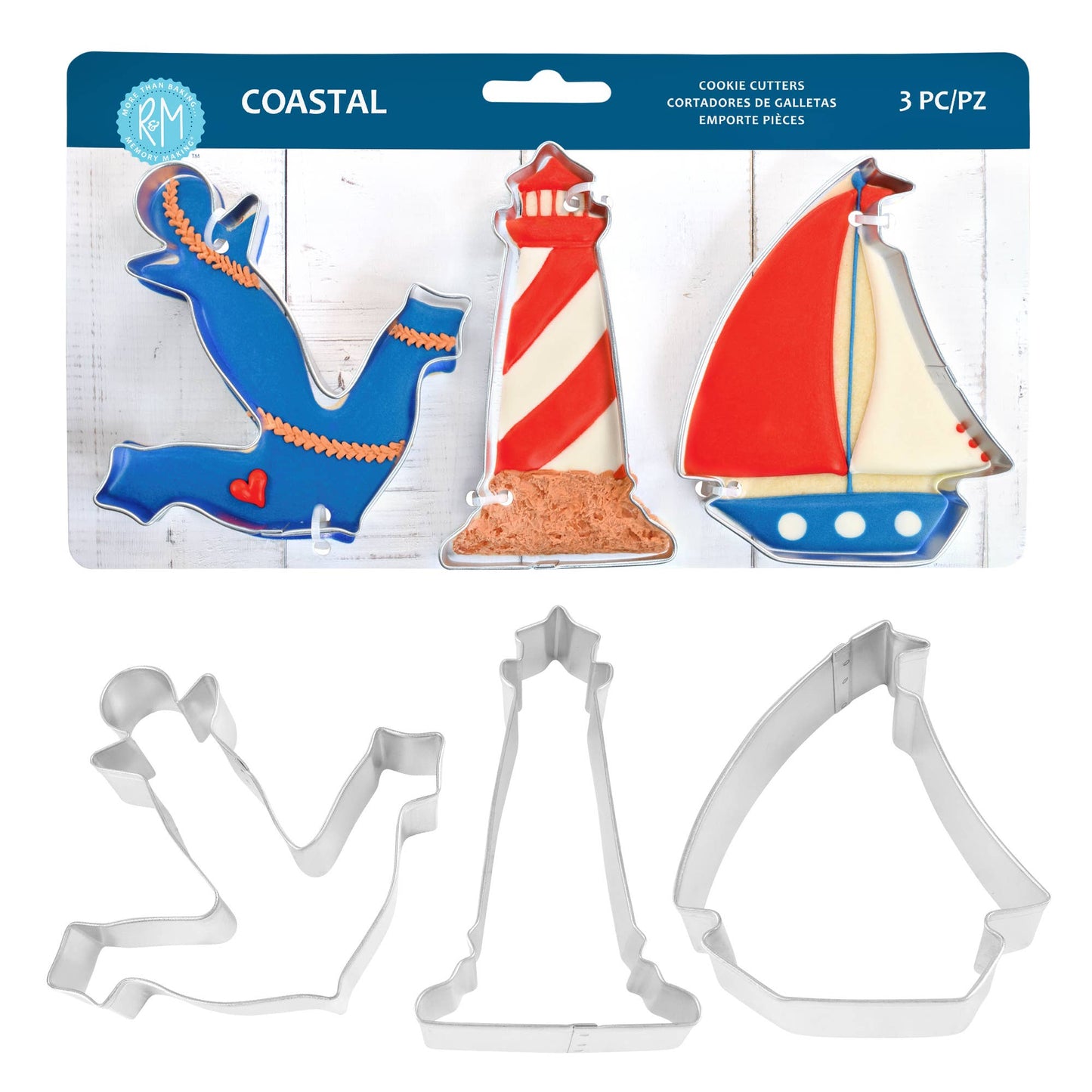 Coastal 3 PC Cookie Cutter Set