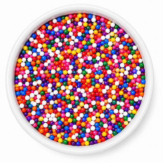 Rainbow Nonpareils Dot Cake Decorating