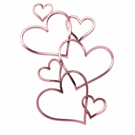 Cascading Hearts Rose Gold Cake Topper/Layon