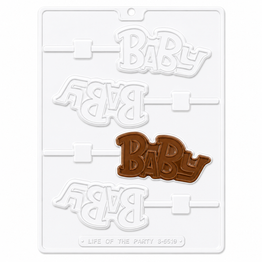 Baby Shower Lollipop Mold Baby Chocolate Candy Mold 4 Cavity