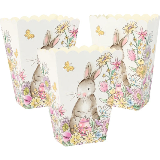 Easter Whimsy Scalloped Edge Paper Treat Boxes 6ct