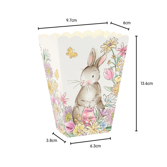 Easter Whimsy Scalloped Edge Paper Treat Boxes 6ct
