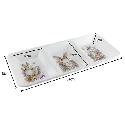 Easter Whimsy 3-Sectioned Plastic Serving Tray
