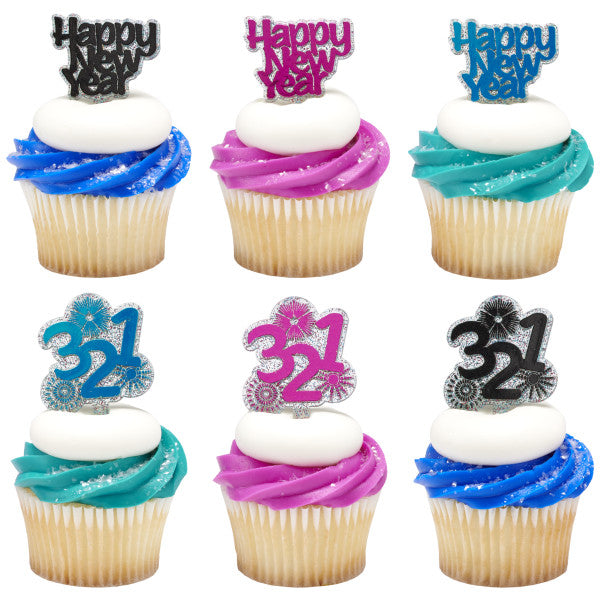 Cupcake Topper New Years Countdown 12 Count