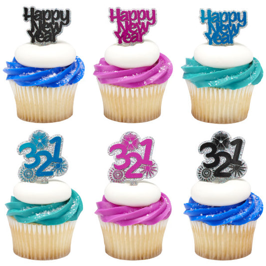 Cupcake Topper New Years Countdown 12 Count