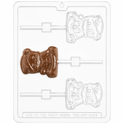 Life Of The Party Christmas Bear Lollipop 3 Cavity