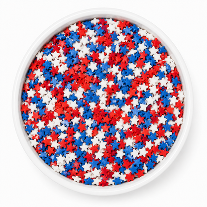 Confetti Sprinkles Mini Stars Red White Blue 8 Oz