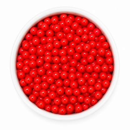 Red Sugar Pearls 4mm 2 oz
