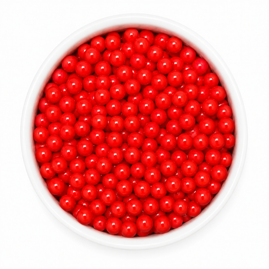 Red Sugar Pearls 4mm 2 oz