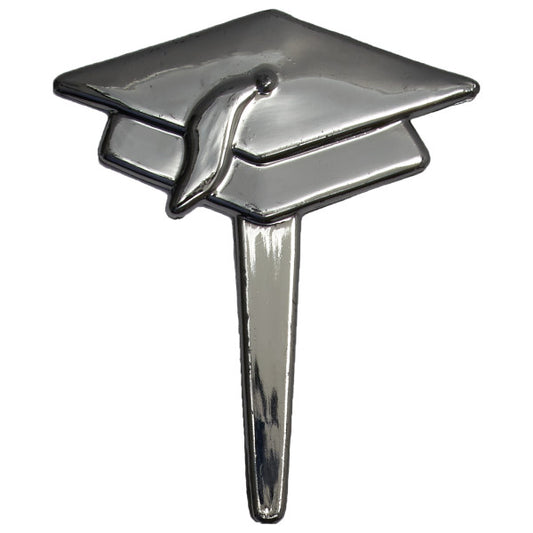 Graduation Black Metallic Cupcake Toppers 12 Count