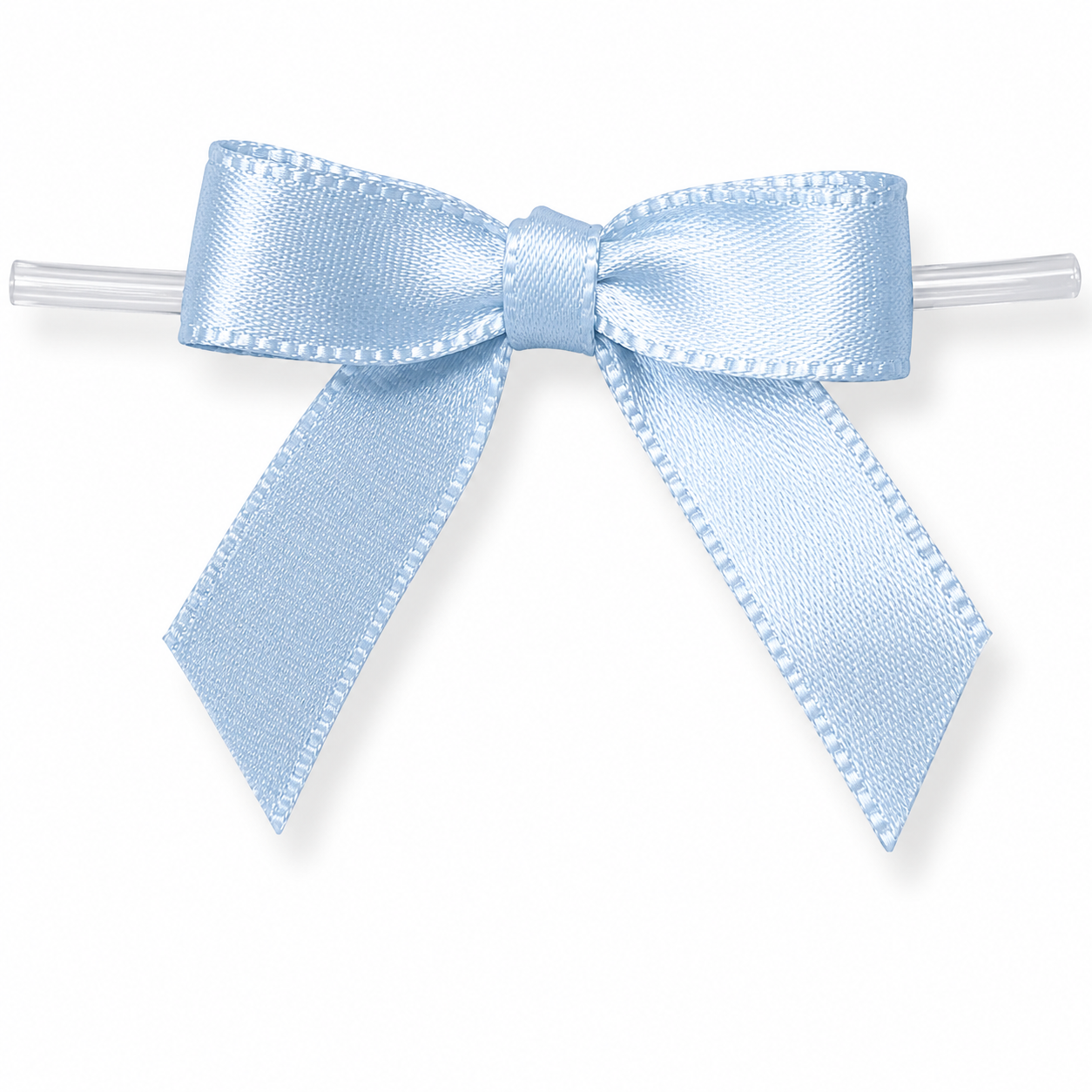 Light Blue Bow With Twist Tie 2 1/2 Inch 10 Count
