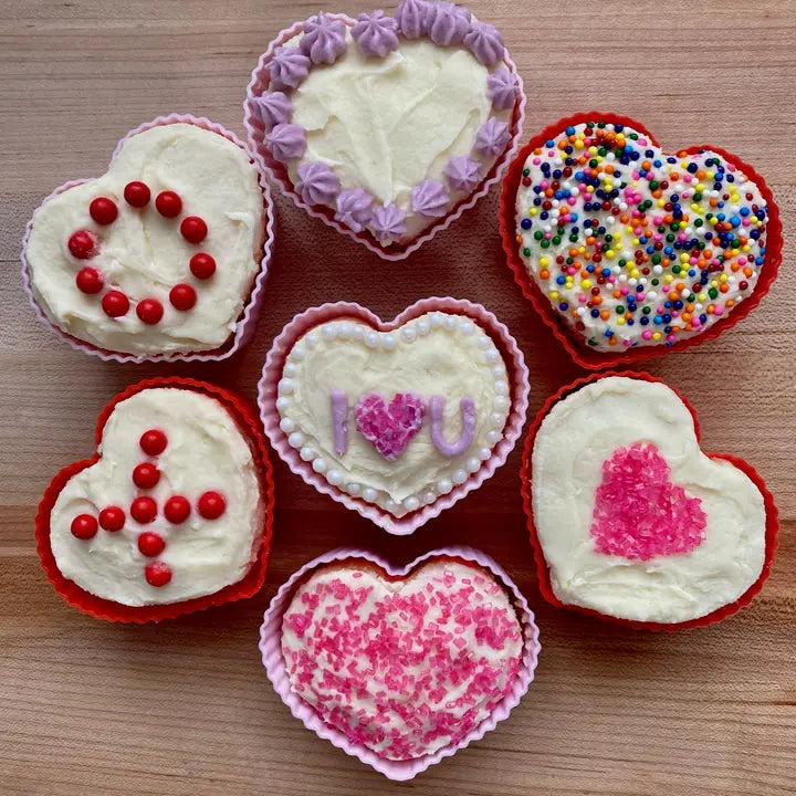 Bakelicious Silicone Cupcake Liners Heart, Set 12, 3"