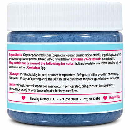 All Natural Blue Cookie Icing by Frosting Factory 2 oz