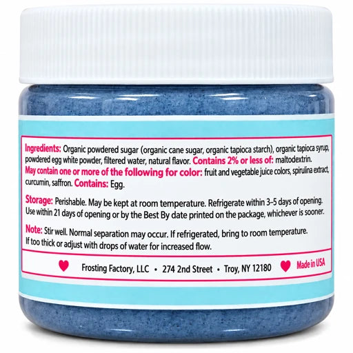 All Natural Blue Cookie Icing by Frosting Factory 2 oz