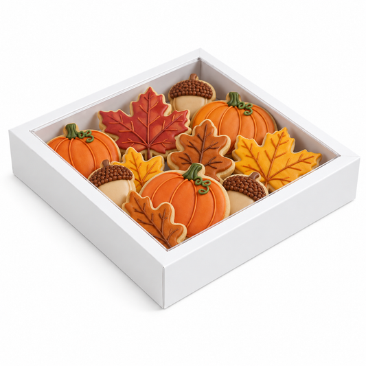 White Cookie & Treat Gift Box with Clear Lid – 7 × 5 × 2 Inches