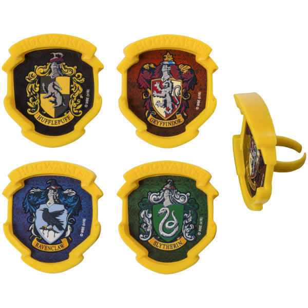 Harry Potter Hogwarts House Cupcake Ring Toppers 12 Count