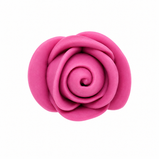 Fuchsia Mini Roses Icing Toppers 12 Count