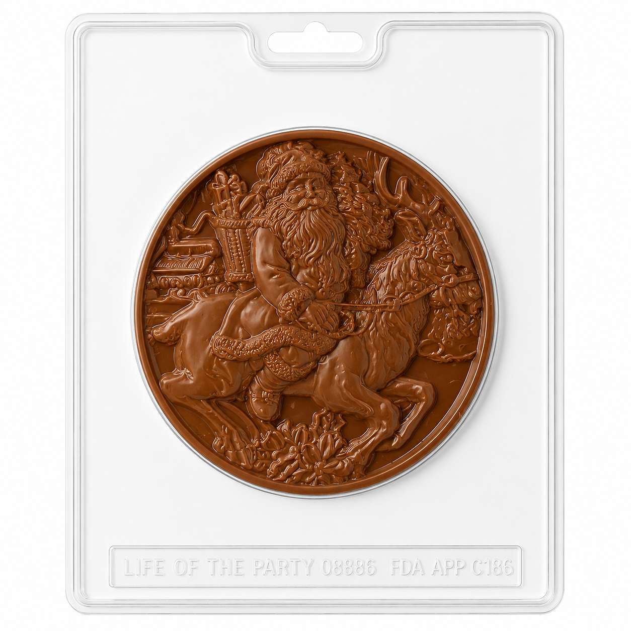 St Nicholas Riding Reindeer Chocolate Santa St Nick Mold Disc