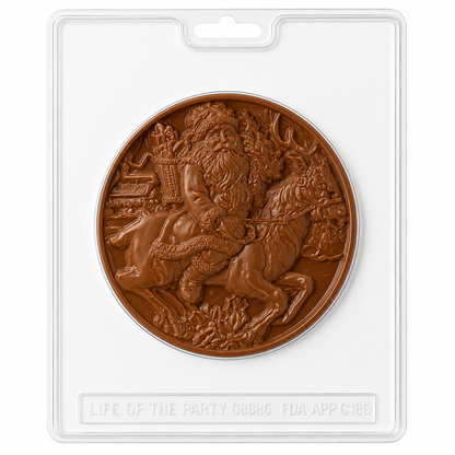 St Nicholas Riding Reindeer Chocolate Santa St Nick Mold Disc