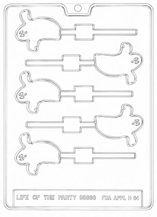 Ghost Lollipop Chocolate Mold | Halloween Ghost Candy Mold 5 Cavity
