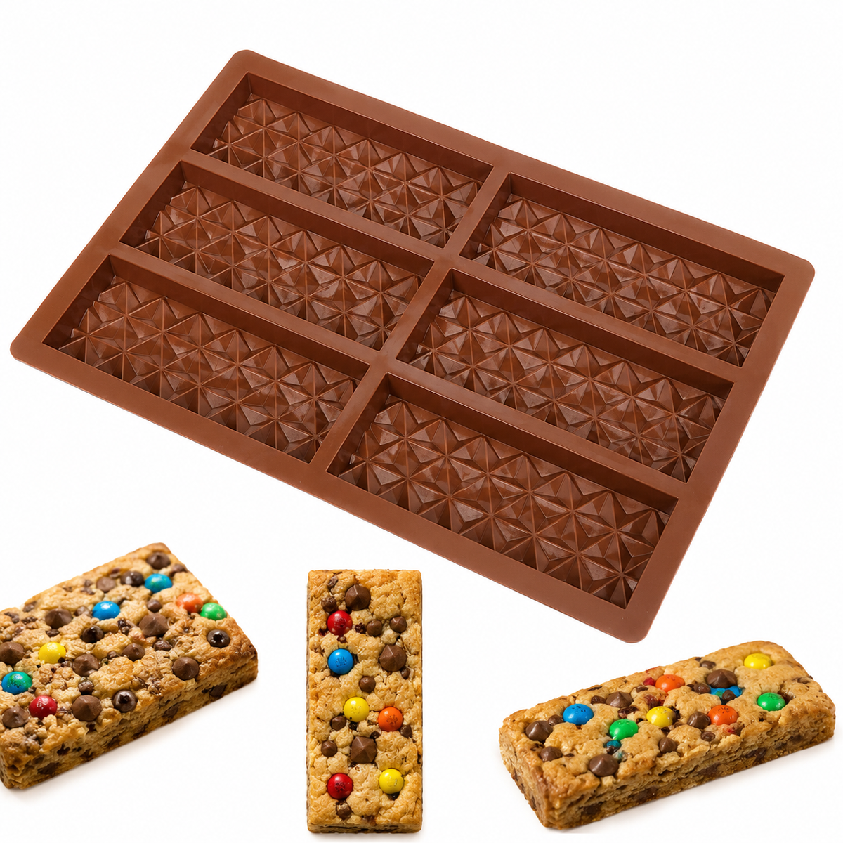 Chocolate Bar Pyramid Mold 6 Cavity