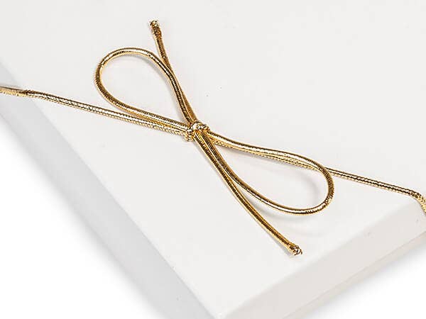 Gold Stretch Loop Cords with Pre-Tied Bow 19" - 10 pack