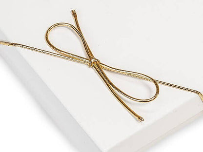 Gold Stretch Loop Cords with Pre-Tied Bow 19" - 10 pack