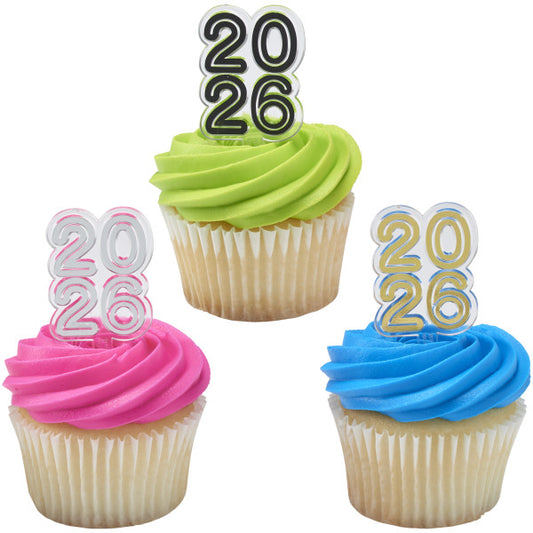 Class of 2026 Cupcake Picks – DecoPics Cupcake Toppers, 12 Count