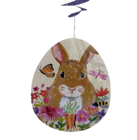 Floral Easter Bunny Hanging Swirl Decorations 26 3ct