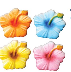 Edible Decorations Hibiscus Flower 2in 6-Count