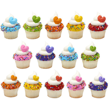 Geometric Heart Sugar Toppers 1 1/4in 6-Count