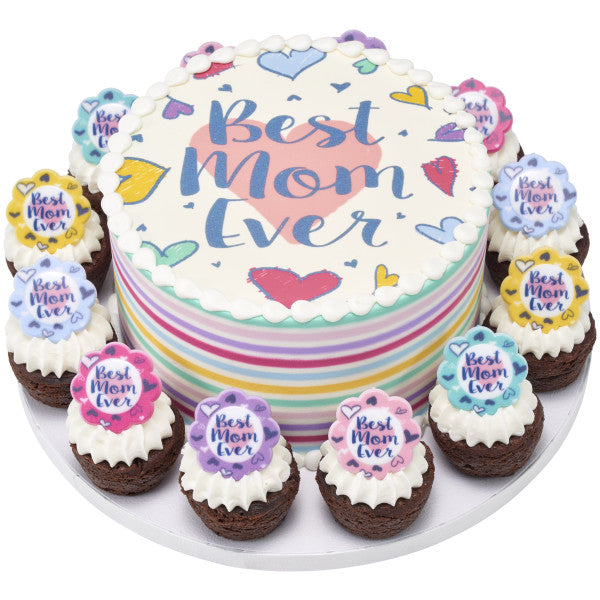 Best Mom Ever Cupcake Rings 12 Count