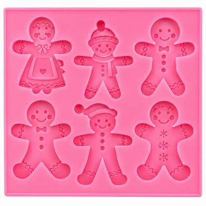 Gingerbread Family Chocolate Silicone Mold – 6 Cavity
