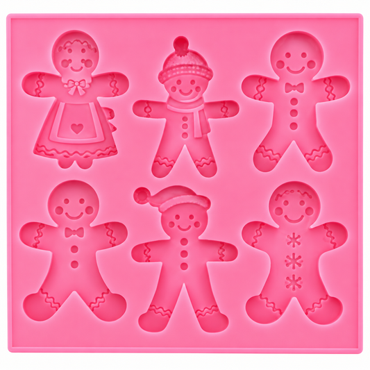 Gingerbread Family Chocolate Silicone Mold – 6 Cavity