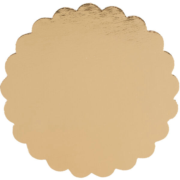 10" GOLD CORRUGATED CAKE CIRCLE SCALLOPED EDGE