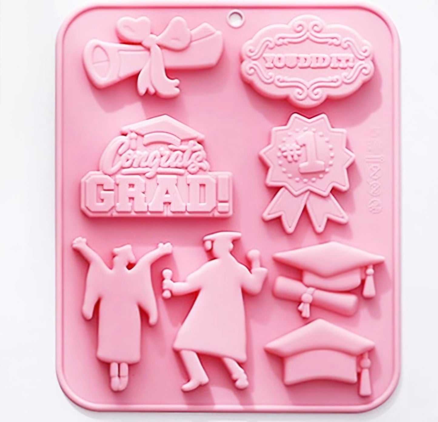 Graduation Silicone Chocolate Mold | Congrats Grad Candy Mold | 8 Cavity
