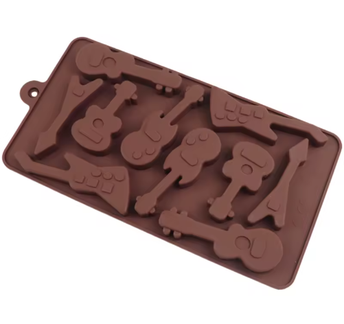 Guitar Chocolate Candy Silicone Mold - Electric & Acoustic Guitars