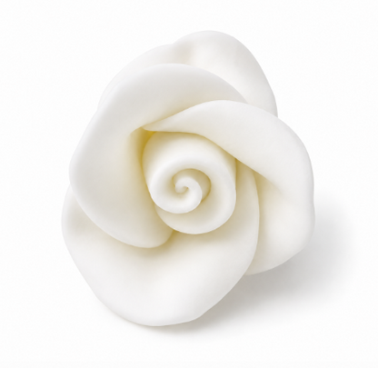 Tiny White Gum Paste Roses, 1/2 Inch - 5 Count | Cake & Cupcake Flowers