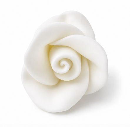 Tiny White Gum Paste Roses, 1/2 Inch - 5 Count | Wedding Cakes & Cupcake Flowers