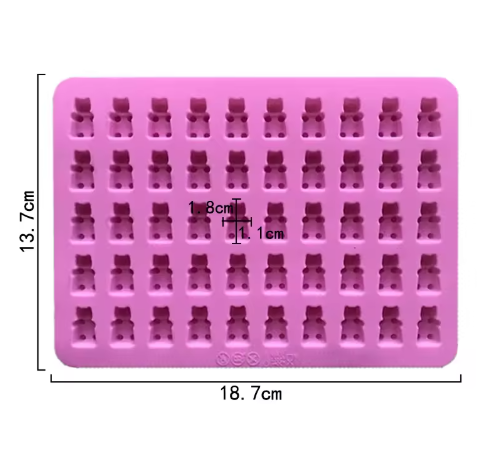 Gummi Bear Silicone Candy Mold 50 Cavity