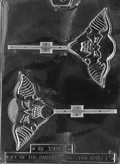 Vintage Bat Lollipop Chocolate Mold – Retro Halloween Bat Candy Pop Mold (1984 Design)