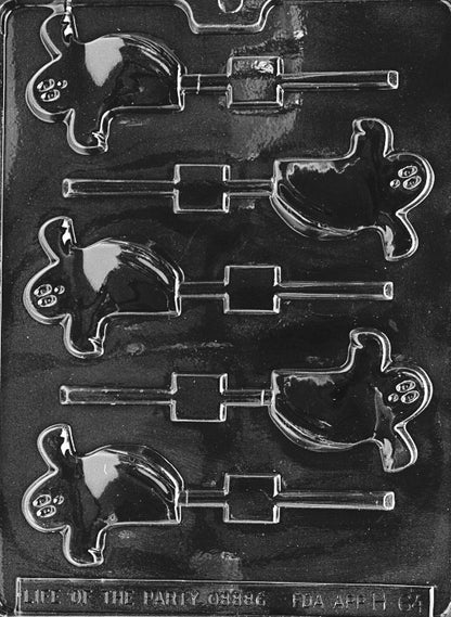 Ghost Lollipop Chocolate Mold | Halloween Ghost Candy Mold 5 Cavity