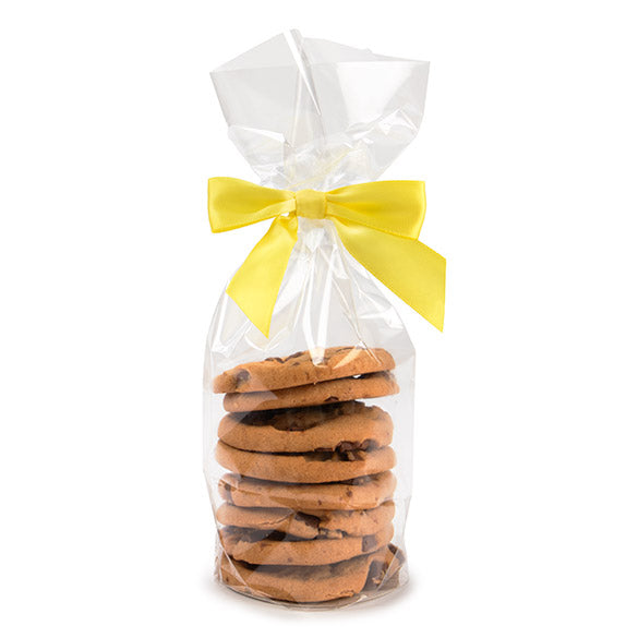 Clear Round Bottom Treat Bags with Paper Base – 3 1/4 × 10 in, 10-Count