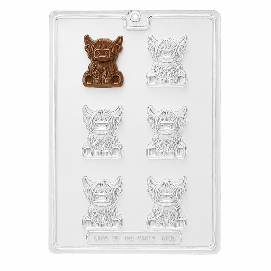 Highland Cow Chocolate Mold | 6-Cavity Cute Farm Animal Candy Mold