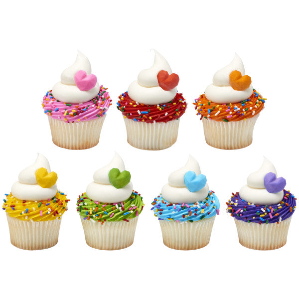 Geometric Heart Sugar Toppers 1 1/4in 6-Count