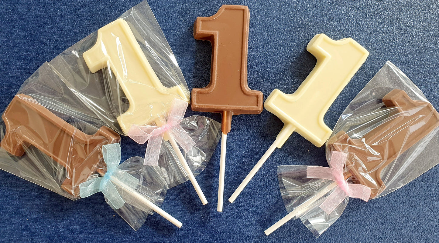 Life of the Party Number One Chocolate Lollipop Mold 3 Cavity