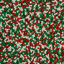 Christmas Nonpareils Red White Green 8oz