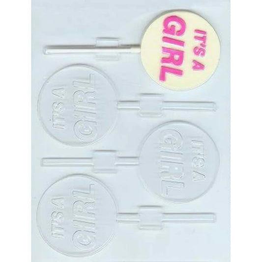 It’s a Girl Lollipop Chocolate Mold – Baby Shower Candy Mold for Favors & Treats